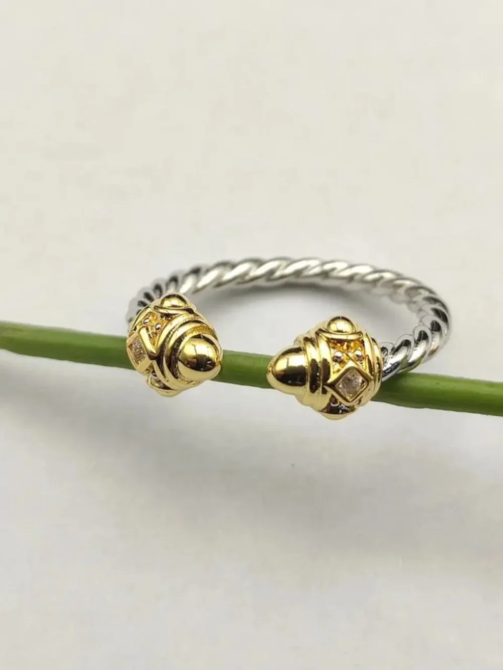 David Yurman Round Toe Two-Tone Revival Ring